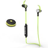 Waterproof Bluetooth In-Ear Headphones,iSi Mini Wireless Stereo Earhook Sport Earphone In Ear Headset Noise Cancelling Ear buds With Mic Sweat proof for running.Supports Iphones, Android - Green