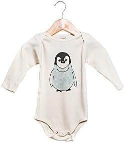 Carved Life Unisex Baby Penguin Long Sleeve Organic Onesie - 6-12 month