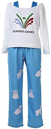 Expeke Women Cute Pajamas White Blue Daily Costume Cosplay Party Wear