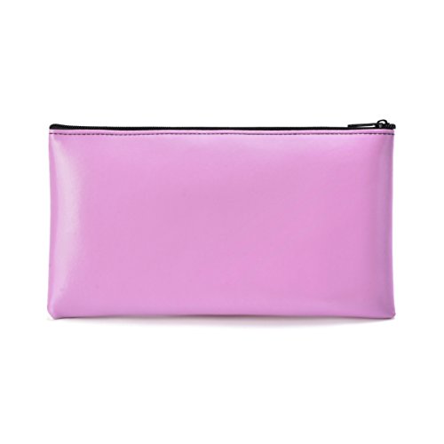 Bank Deposit Money Bag/ Utility Zipper Bags for Cash Money Pens Check Wallet 11 x 6 Inch (Pink)