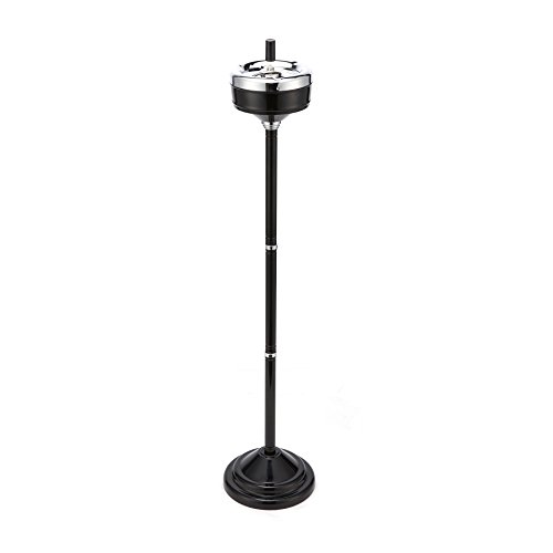 CO-Z Adjustable Outdoor Standing Ashtray, Black Contemporary Windproof Push Down Floor Stand Ashtray with Lid, Chrome Finish Tall Outside Patio Ashtrays for Cigarettes, 16, 24, 32 CO-Z Adjustable Outdoor Standing Ashtray, Black Contemporary Windproof Push Down Floor Stand Ashtray with Lid, Chrome Finish Tall Outside Patio Ashtrays for Cigarettes, 16", 24", 32"