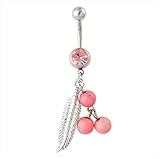 Beads Navel Belly Button Ring Bar