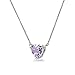 Sterling Silver Genuine, Simulated or Created Gemstone 7x7mm Heart Shaped Dainty Choker Necklace