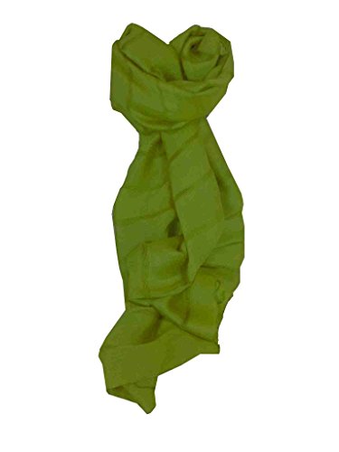 Vietnamese Long Silk Scarf Hue Weave Dark Olive by Pashmina & Silk