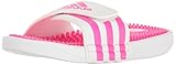 adidas Performance Girls' Adissage K Sandal, White/Shock Pink/White, 6 M US Big Kid