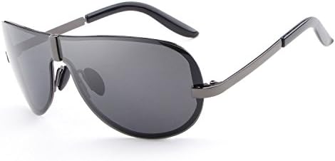HDCRAFTER Men’s Fashion Oversized Rimless Polarized Outdoor Driving Sunglasses UV400 Anti-Reflective Eyewear