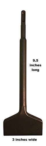 SDS Plus 9" long 3" Wide CURVED Tile Grout Thinset Removal Chisel Bit (9 in x 3 inch)