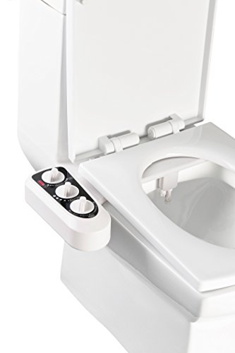 Mechanical Bidet,Powpro POW-CB2000 Sbid Non-Electric Mechanical Bidet Cold and Hot Water Cleaning/Dual Nozzles/Self-Cleaning/Water Pressure Controll Toilet Seat (Large2)