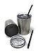 UpPeak 8.5 oz. Stainless Steel Cups with Clear Lids and Plastic Straws, 2 Pack, Double Walled Insulated for Hot and Cold Drinks, Travel Tumblers for Coffee, Cold Brew, Water or Smoothies