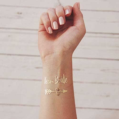 Victoris Bride to be sash and tattoo set team bride, hen party decoration accessories, bridesmaid henna gold accessory (gold) - Image 5