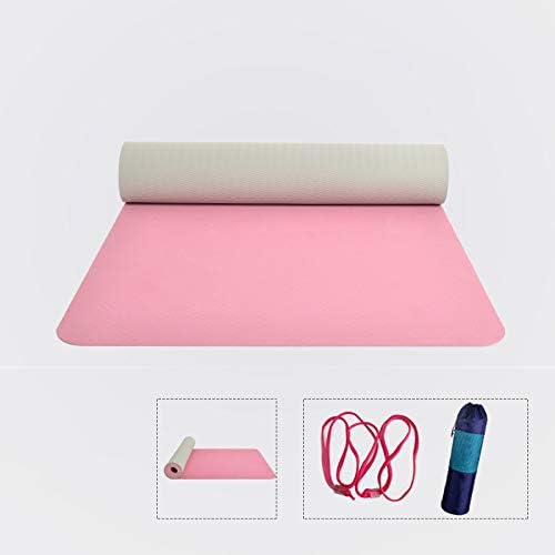 WHoIppRmOrella 18368cm Waterproof Single Yoga Mat Non-Slip 6mm TPE Thick Body Building Health Lose Weight Exercise Outdoor Fitness Pad Gym Cushion Sport Mats Pads with Yoga Bag Yoga Strap Bandage