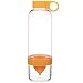 Health, Detox, and Fitness Fruit and Tea Infuser 28oz Water Bottle in Orange with Infuser Recipes