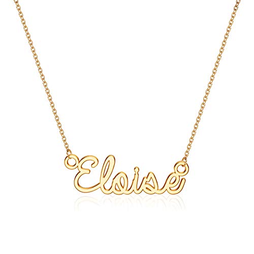 Turandoss Eloise Necklace, 14K Gold Plated Name