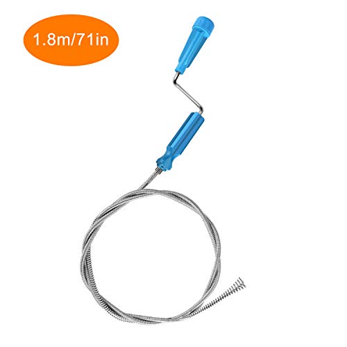 Huishang Drain Snake Drain Clog Remover,1.8m/5.9ft Flexible Metal Spring Sink Snake Drain Hair Catcher Auger Drain for Bathroom Tub, Toilet, Sink and Kitchen - Thumbnail 5