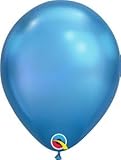 Qualatex Chrome Blue Metallic 11 inch Latex Balloons 25 Count