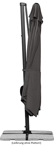 Schneider Sonnenschirm Rhodos, anthrazit, 300 x 300 cm quadratisch, 782-15, Gestell Alu/Stahl, Bespannung Polyester, 24… – Bild 5