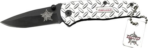 Professional Bull Riders 3.5-Inch Diamond Plate Pocket Knife