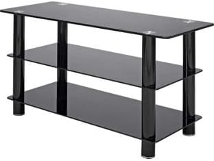 Black Glass 42 Inch Slimline TV Stand.