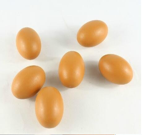 6Pcs Wooden Faux Fake Eggs,Easter Eggs,Children Play Kitchen Game Food Toy - Log Color
