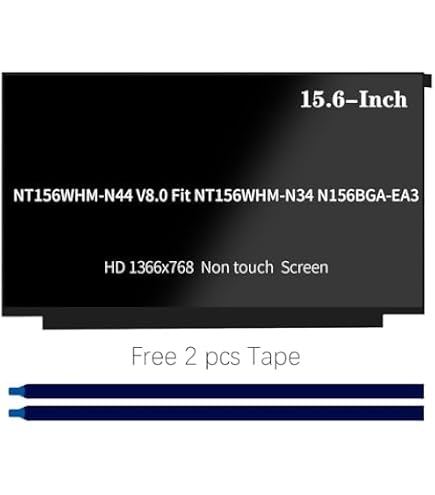 thumbnail image 2 of 15.6" NT156WHM-T02 V8.0 Touch LCD Screen Replacement – HD LED Display – Matte Finish – Narrow Edge 2 of 3