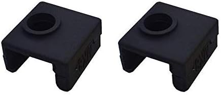 3D Printer Heater Block Silicone Cover MK7/MK8/MK9 Hotend Compatible with Creality CR-10,10S,S4,S5,Ender 3, ANET A8 Pack of 2 (Black)