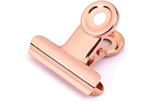 Small Bulldog Clips Rose Gold - Coideal 30 Pcs Mini Metal Binder Bull Clips Hinge Paper Clip Office Clamps for Picture Photos (22mm)