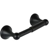 Burton Harbor Modern Round Toilet Paper Holder Bath Accessory, Matte Black