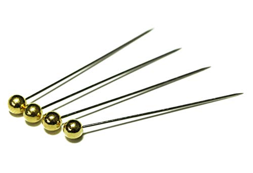 ALL in ONE Sewing Pins Pearl Ball Head Pins Straight Pins Quilting Pins for Dressmaker with Box (Gold) - Thumbnail 2
