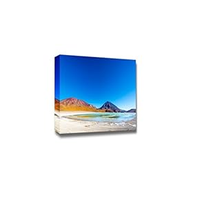 Beautiful Landscape Scenery Wide Angle View of Laguna Verde or Green Lake at The Base of Licancabur Volcano - Canvas Art Wall Art - 12" x 18"