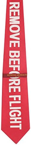 Men's 100% Silk red Remove Before Flight Aviation Novelty Tie Necktie