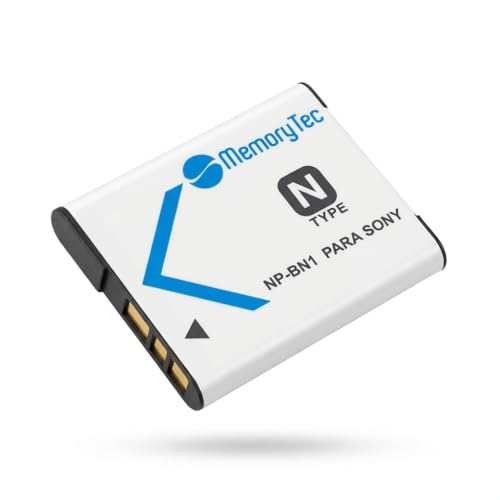 Bateria NP-BN1 MemoryTec Compatível com Sony W800 W810 W830 WX80 TX100V QX10 TX30 W570 WX70 TX200V W580 W530 WX50 TX66 T110 TF1 WX100 W620 e Mais