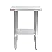 DuraSteel 30x18 Small Stainless Steel Table - NSF Commercial Kitchen Island Food Prep Worktable - Metal Side Mixer Stand with Under Shelf - For Laundry Room, Kitchen, Outdoor Grill, Tiny Spaces