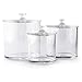 Superior Quality Plastic Apothecary Jars | Set of 3 by Luxe & Frill. Bathroom Organizer, Clear Canister/Container Good for Q-tips and Candy