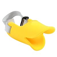 NACOCO Anti Bite Duck Mouth Shape Dog Mouth Covers Anti-Called Muzzle Masks Pet Mouth Set Bite-Proof Silicone Material (Yellow, S)