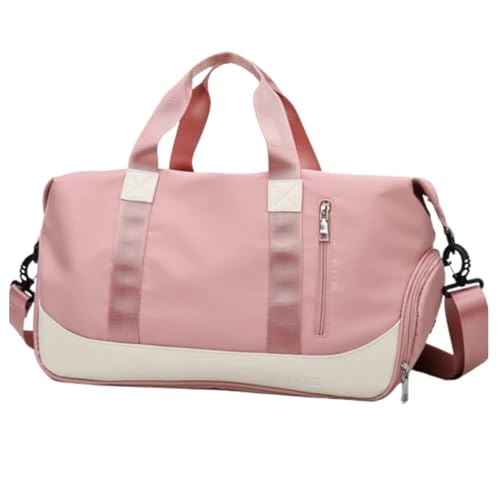 Bolsa Mala de Mão Feminina Grande Transversal Viagem Espaçosa 10 Kg Bordo Rigida Zíper Academia Necessaire Passeio Espaçosa (Rosa)