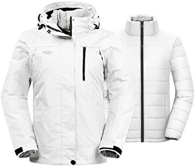 Wantdo Women S Warm Windproof 3 In 1 Jacket Hooded Waterproof Ski Coat White L Buy Online At Best Price In Uae Amazon Ae