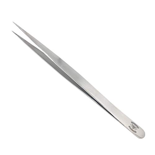 Scientific Labwares High Precision Stainless Steel Lab Forceps with Long Straight Very Fine Tip (5.5 in.) - Thumbnail 2
