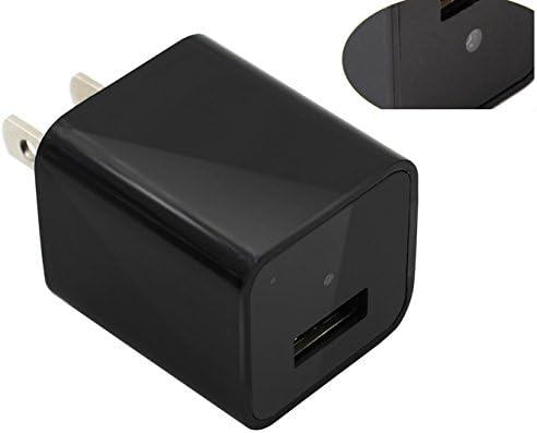 32GB Motion Activated Hidden Camera USB Adapter Charger with Detection Sensor, 1080P HD Video, &amp; Microphone Audio Recording - Best Nanny Spy AC Wall Plug Cameras for Home