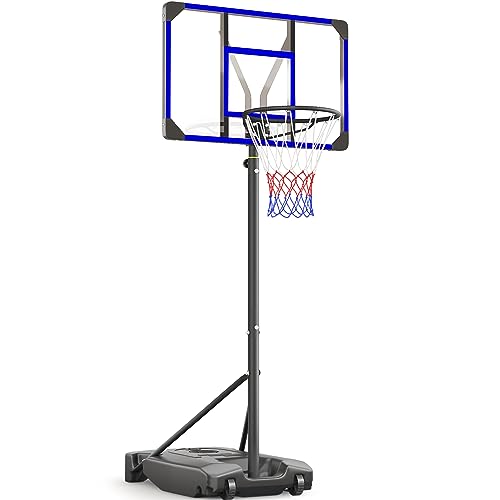 Yohood Kids Basketball Hoop Outdoor 4.82-8.53ft Adjustable, Portable