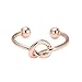 WeiVan Love Knot Ring Rose Gold Plated Copper Cuff Ring Bridesmaid Friendship Promise Ring