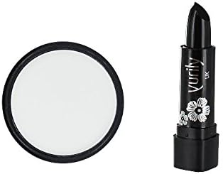 Yurily White Zombie Ghost Face Powder &amp; Black Lipstick Halloween Fancy Dress Set