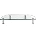 VonHaus Glass Corner Monitor Stand - Adjustable Height Screen Riser for PC Monitors, Computers, Laptops & TVs - 24 x 10 inches - Clear