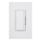 Lutron Maestro Dimmer for Halogen and Incandescent Bulbs, with Wallplate, Single-Pole, MAW-600H-WH, White