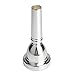 Standard Tuba Mouthpiece Bass Horn with Box and Microfiber Cleaning Cloth, Silver Plated