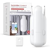 SwitchBot Curtain 3 Urail with Remote - Bluetooth Remote Control Smart Curtain Opener with App, Upgraded High-Performance Motor, Add SwitchBot Hub to Work with Alexa, Google Home, HomeKit