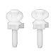 Cosybreeze 2 Pack Universal Toilet Seat Hinge Bolt Screw for Bottom Mounting - White Plastic Toilet Fix Screw Set Replacement for American Standard, Toto Toilets