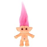 CUTICATE PVC Vintage Troll Dolls Bulk, Mini Action Figures Toys, Dollhouse Doll Kids Adult Collectible Action Figures, 6 Patterns for Choose - Rose Red