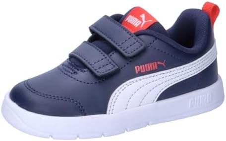 Unisex Kids COURTFLEX V3 V Inf Sneaker, PUMA Navy-PUMA White-PUMA Red, 27 EU