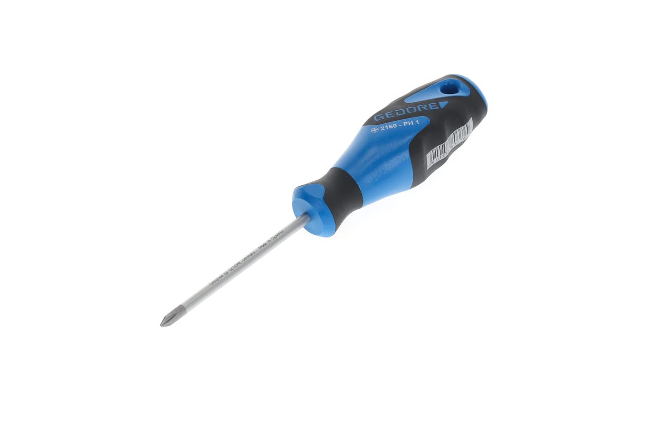 GEDORE Screwdriver Phillips PH1, 3-component handle, length 180 mm, Tool, 2160 PH 1, Steel