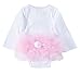 Mud Pie Baby Bunny Tutu Crawler, White/Pink, 0-6 Months